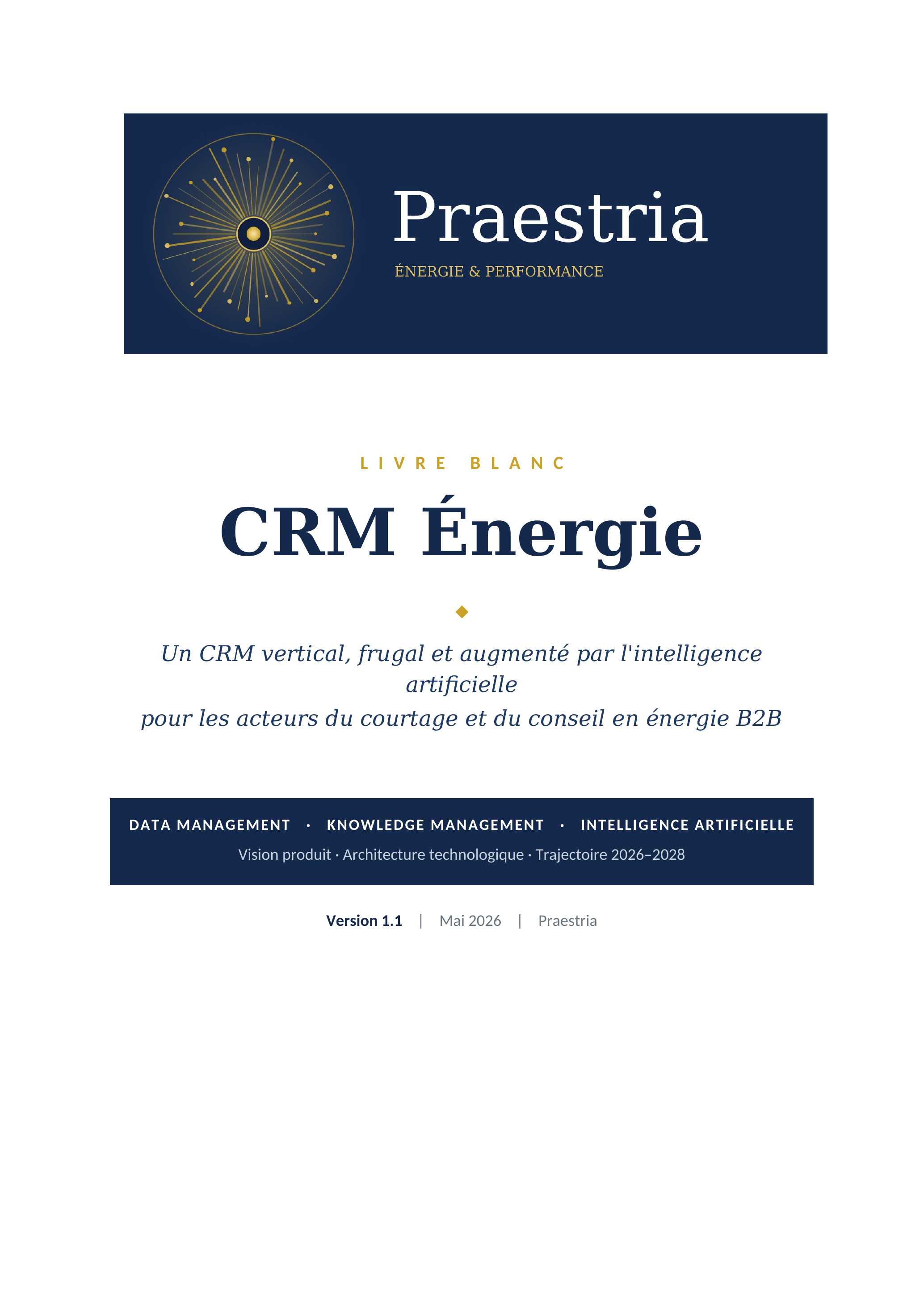 Couverture du livre blanc Praestria — CRM Énergie